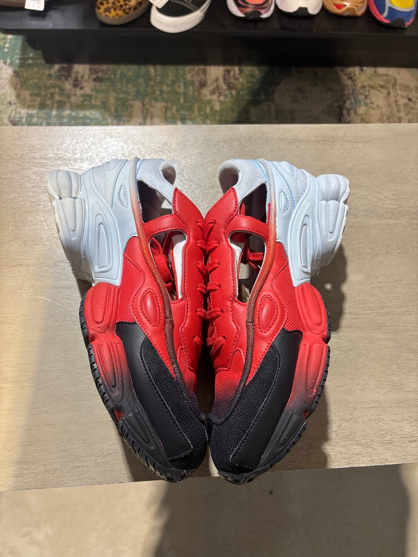 Adidas RAF Ozweegos Red/white/black used Sz 9 NB