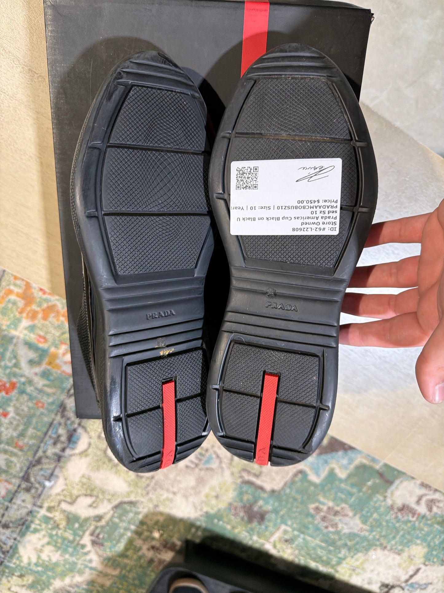 Prada Americas Cup Black on Black Used Sz 10