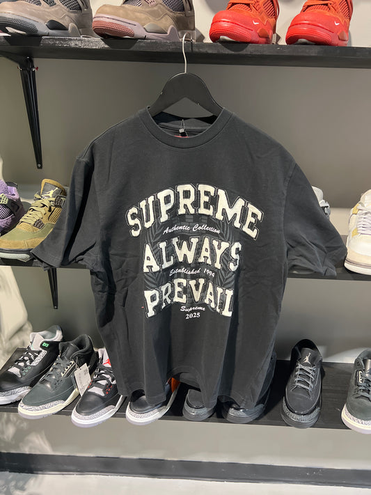 SUPREME ALWAYS PREVAIL BLACK TEE