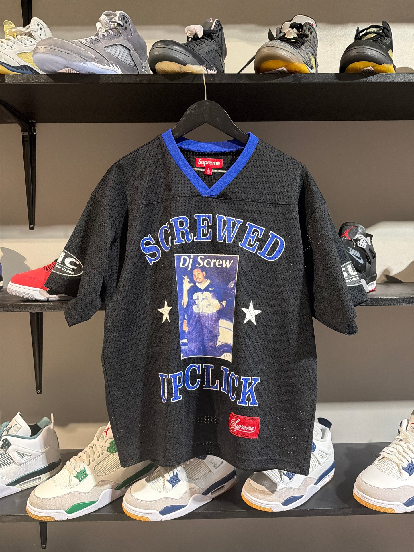Supreme DJ Screw Black/Blue Jersey Sz S