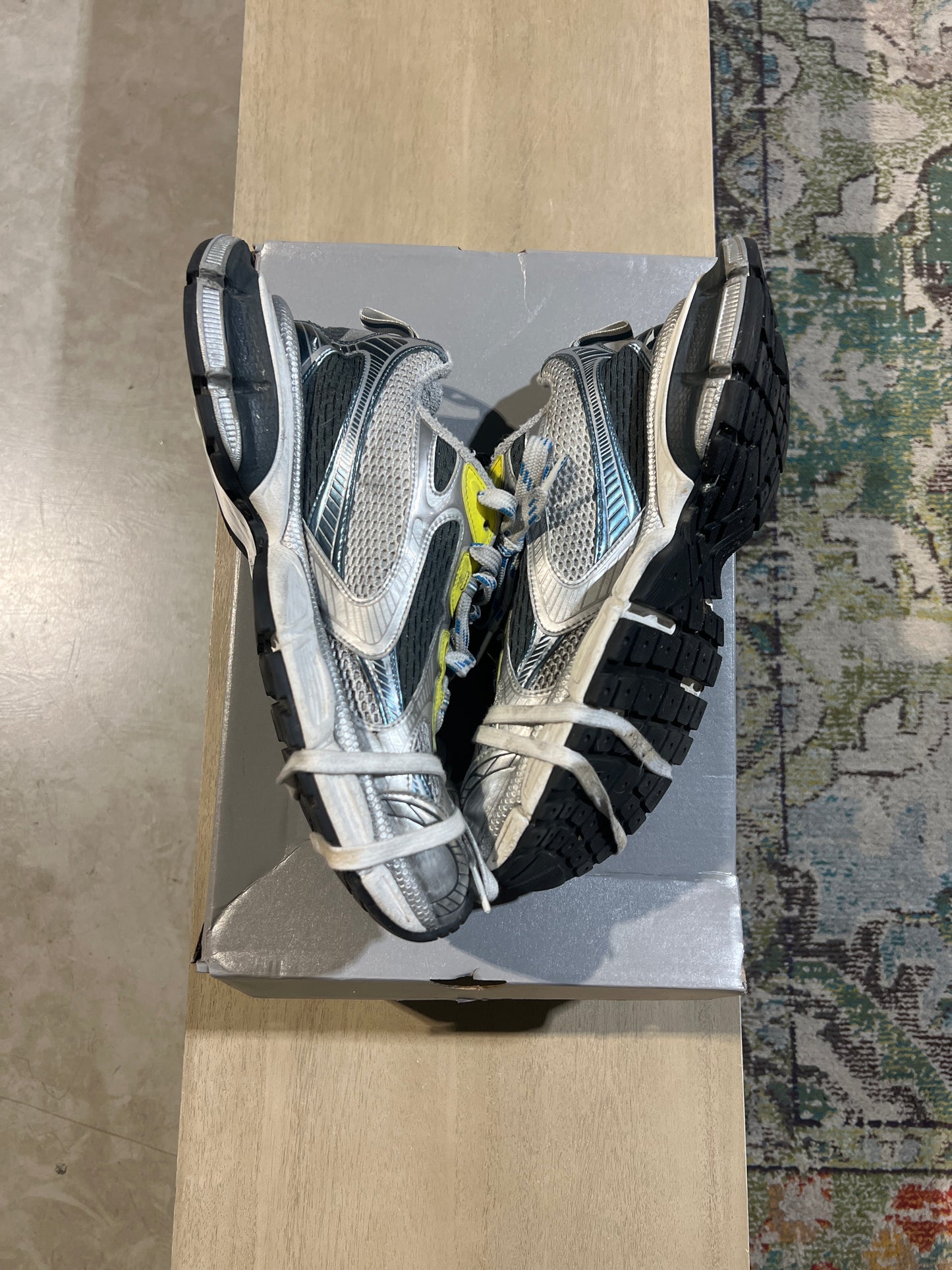Balenciaga 3xl Blue Yellow Used Sz 11