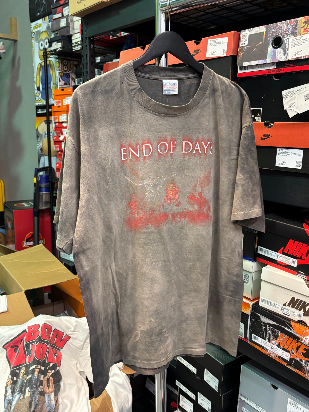 Vintage End Of Days Thrashed Tee Sz XL