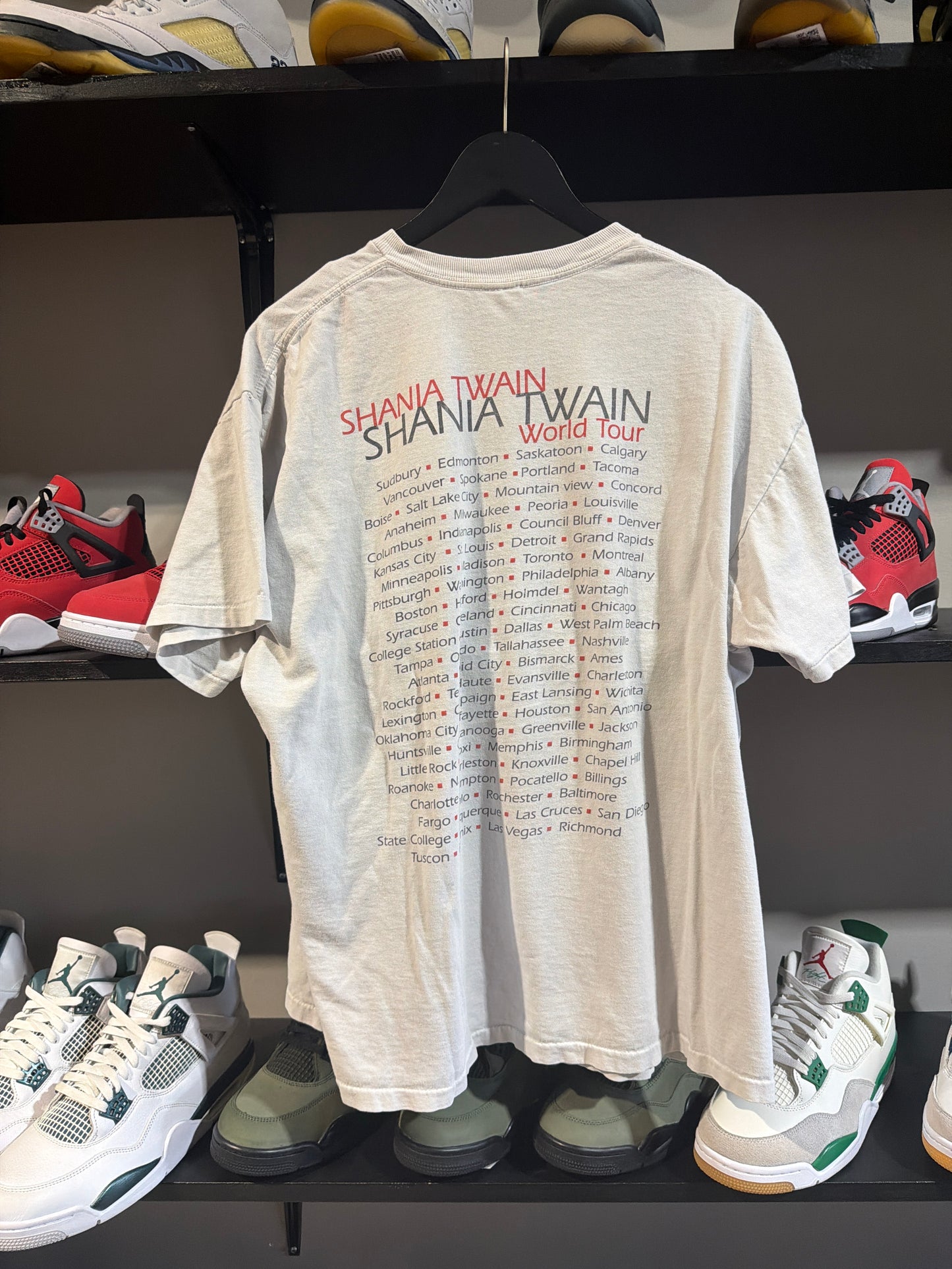 Vintage Shania Twain World Tour Tee Sz XL