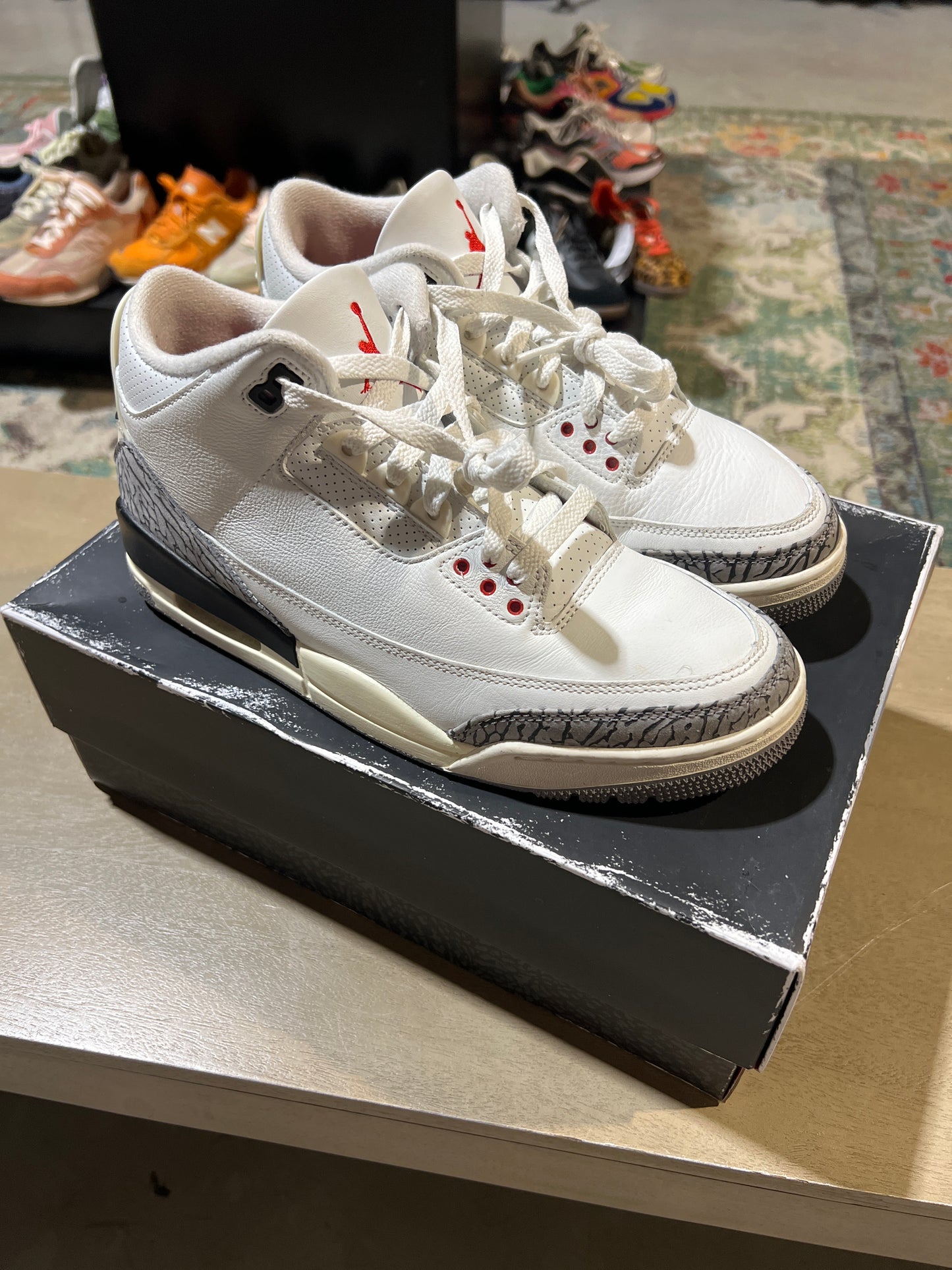Jordan 3 White Cement Used Sz 9