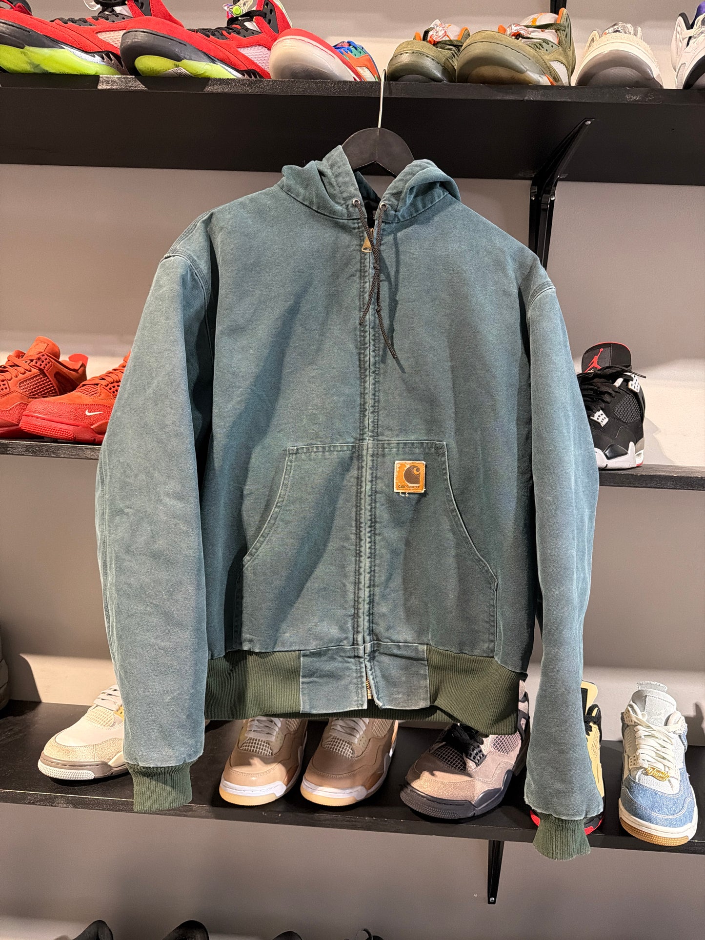 Vintage Carhartt Dark Green Hooded Zipup