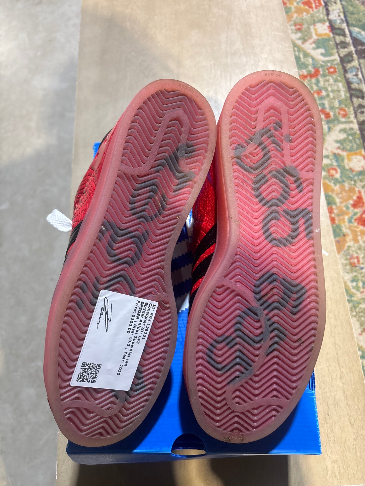 Pre-owned Sp5der Adidas Superstar red