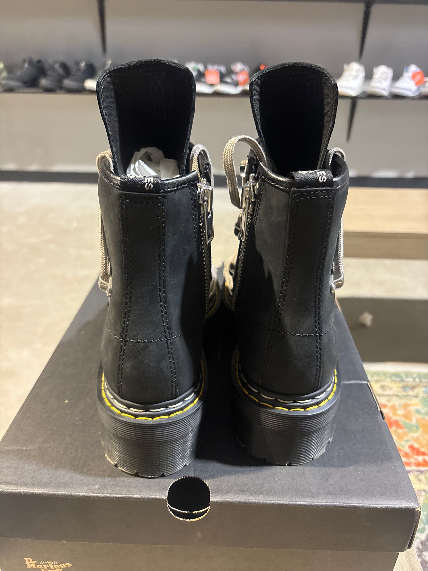 Rick Doc Martins Mega Hex Lace Boots Used Sz 7.5