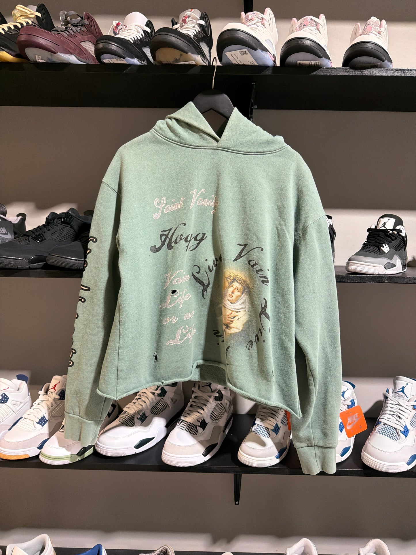 Saint Vanity Green Live Life Hoodie Sz M