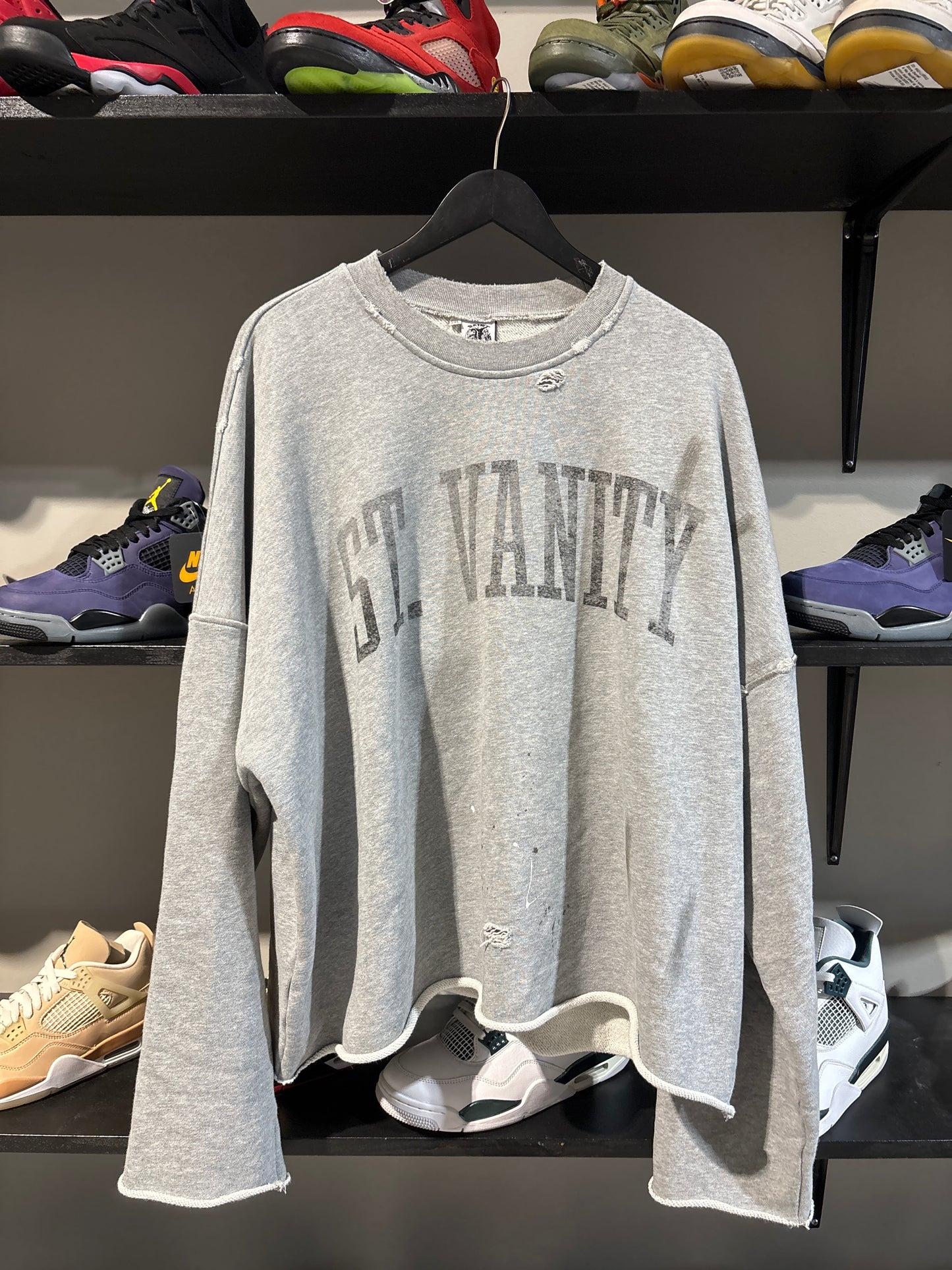 Saint Vanity Grey/Black Badger Crewneck