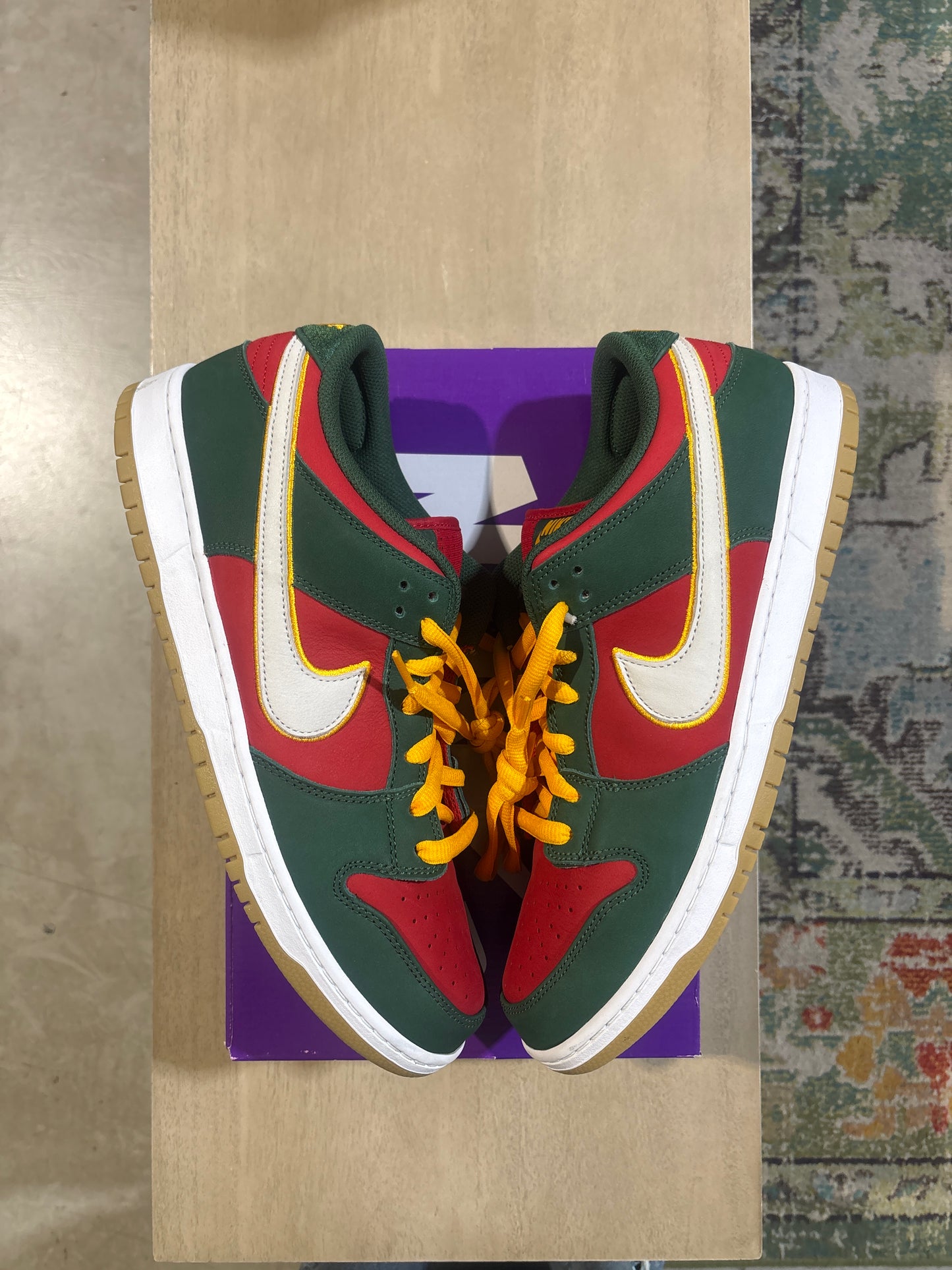 Nike SB Dunk Low Pro PRM Seattle Supersonics Used Sz 14