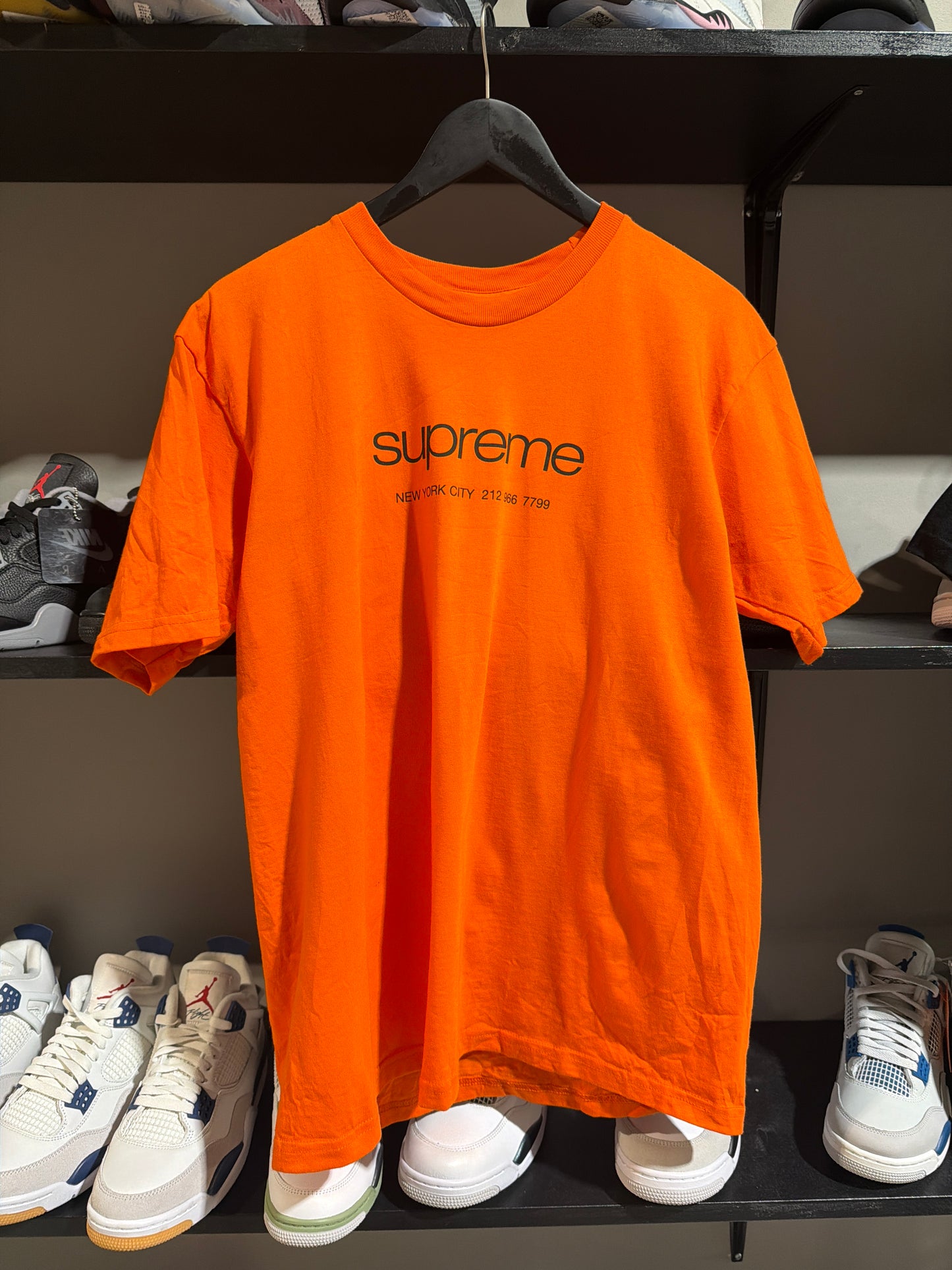 Supreme NYC Number Tee Orange/Black Sz M