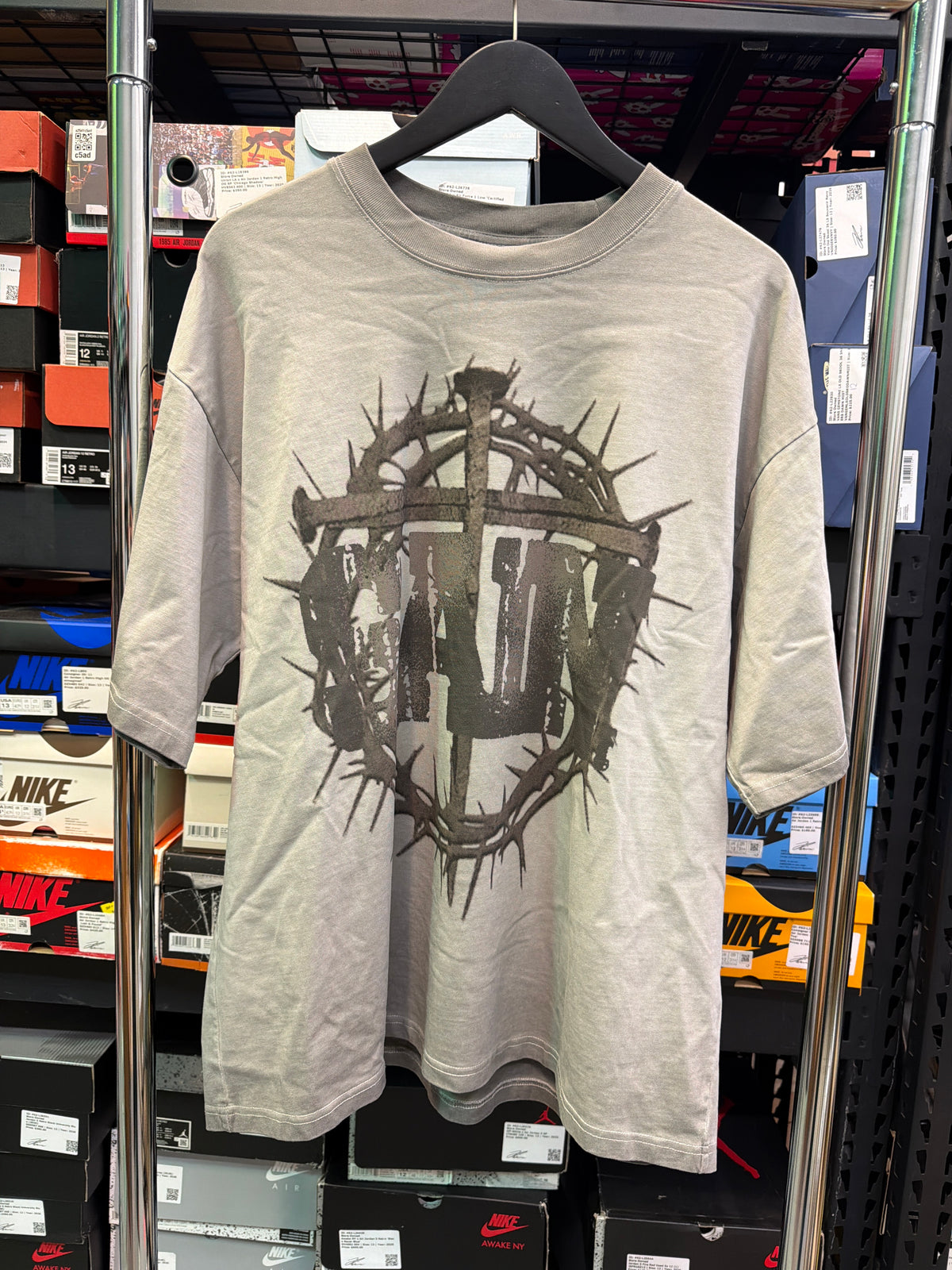 Saint Vanity Light Grey Cross Tee