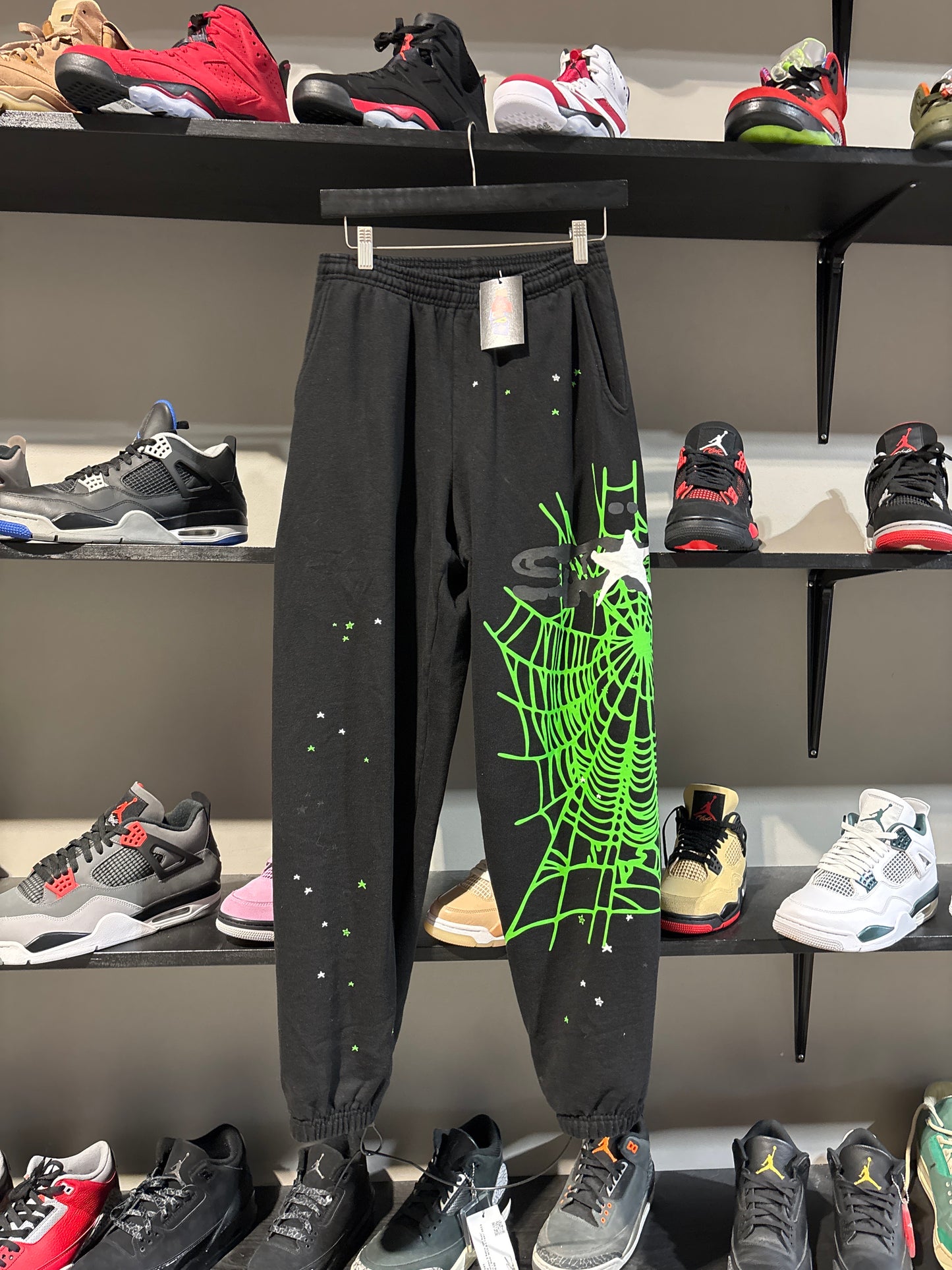 Sp5der Black/Green Sweatpants