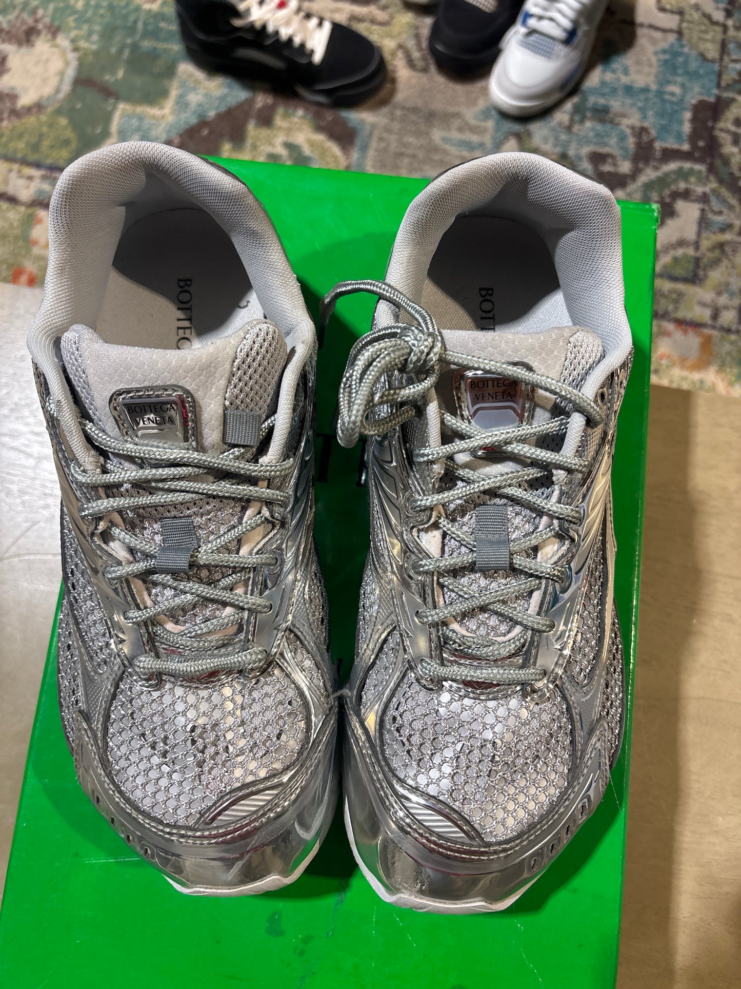 bottega orbit silver and grey used sz 8