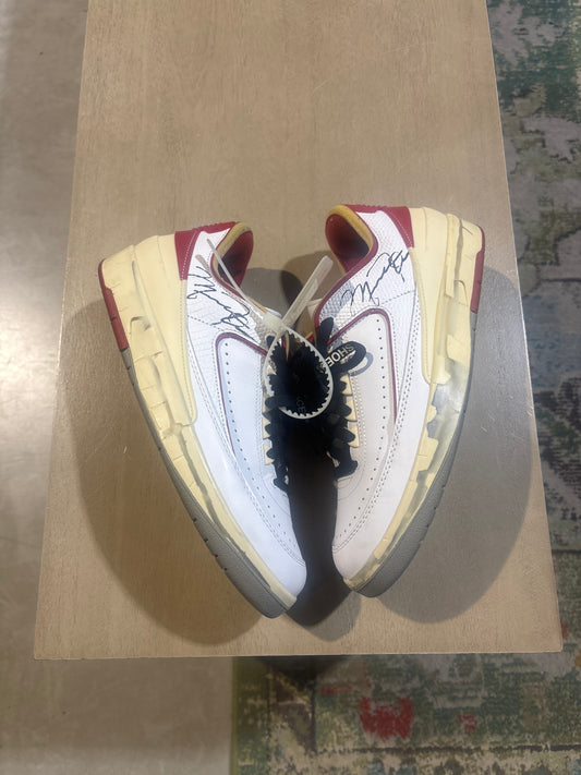 Jordan 2 Off-White White Red Used Sz 8 NB