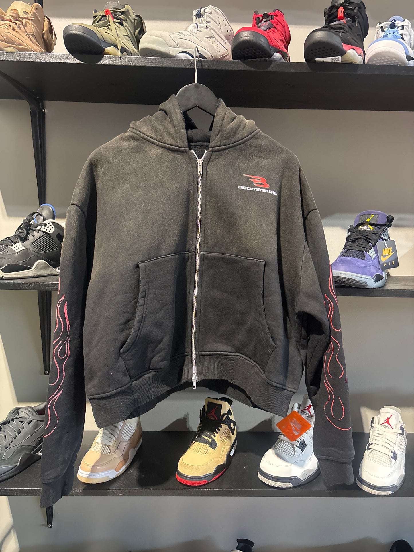 Abominable Black/Red Flame Hoodie/Short Set