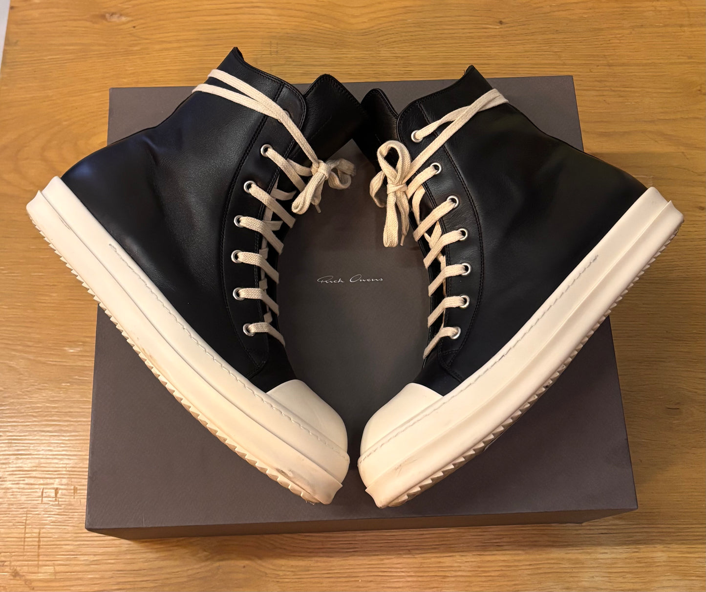RICK OWENS mainline hightop Ramones black milk used