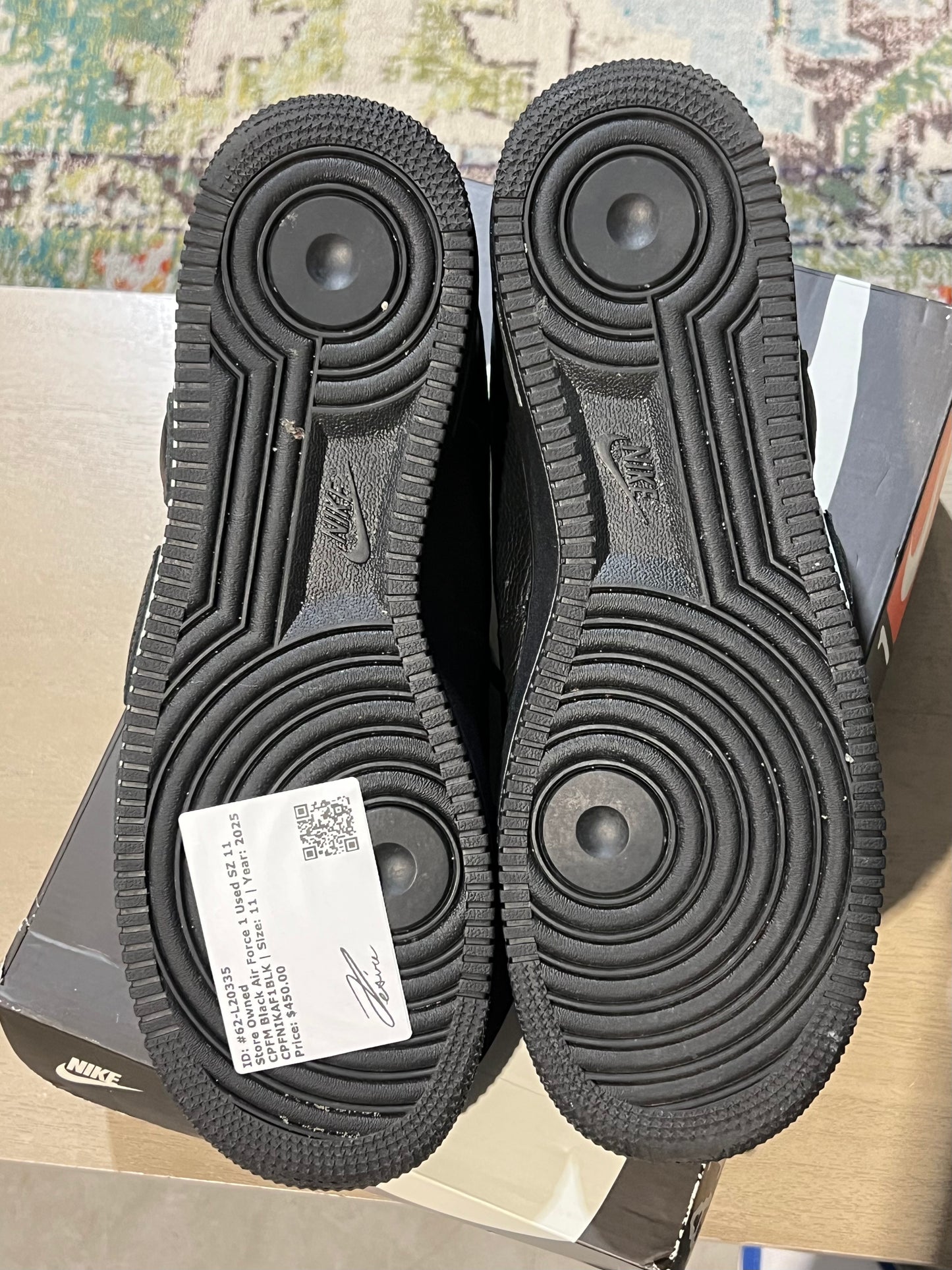 CPFM Black Air Force 1 Used SZ 11