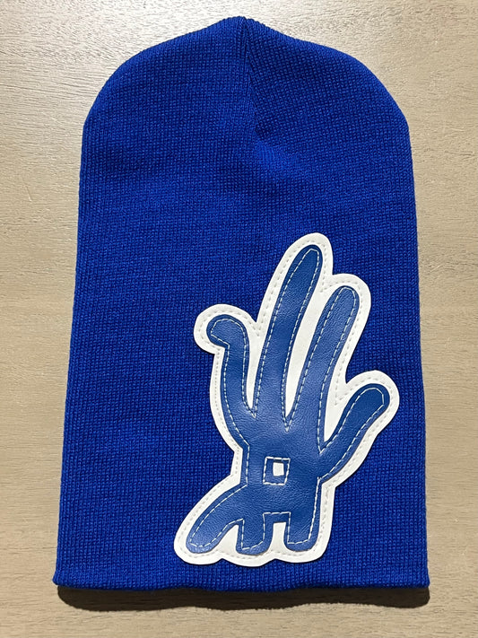 YKWYK Beanie Slouchy Blue and White