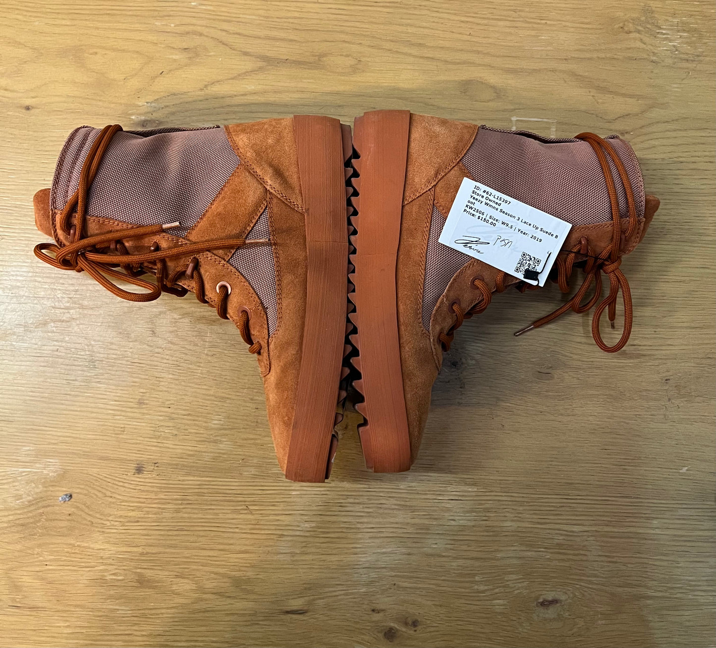 Yeezy Wmns Season 3 Lace Up Suede Boot Used Sz 9.5W