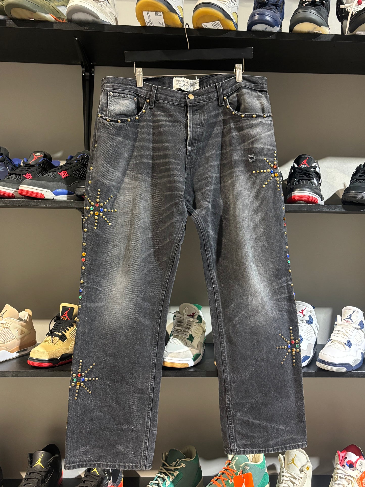 Vintage Heavy Studded Black Denim