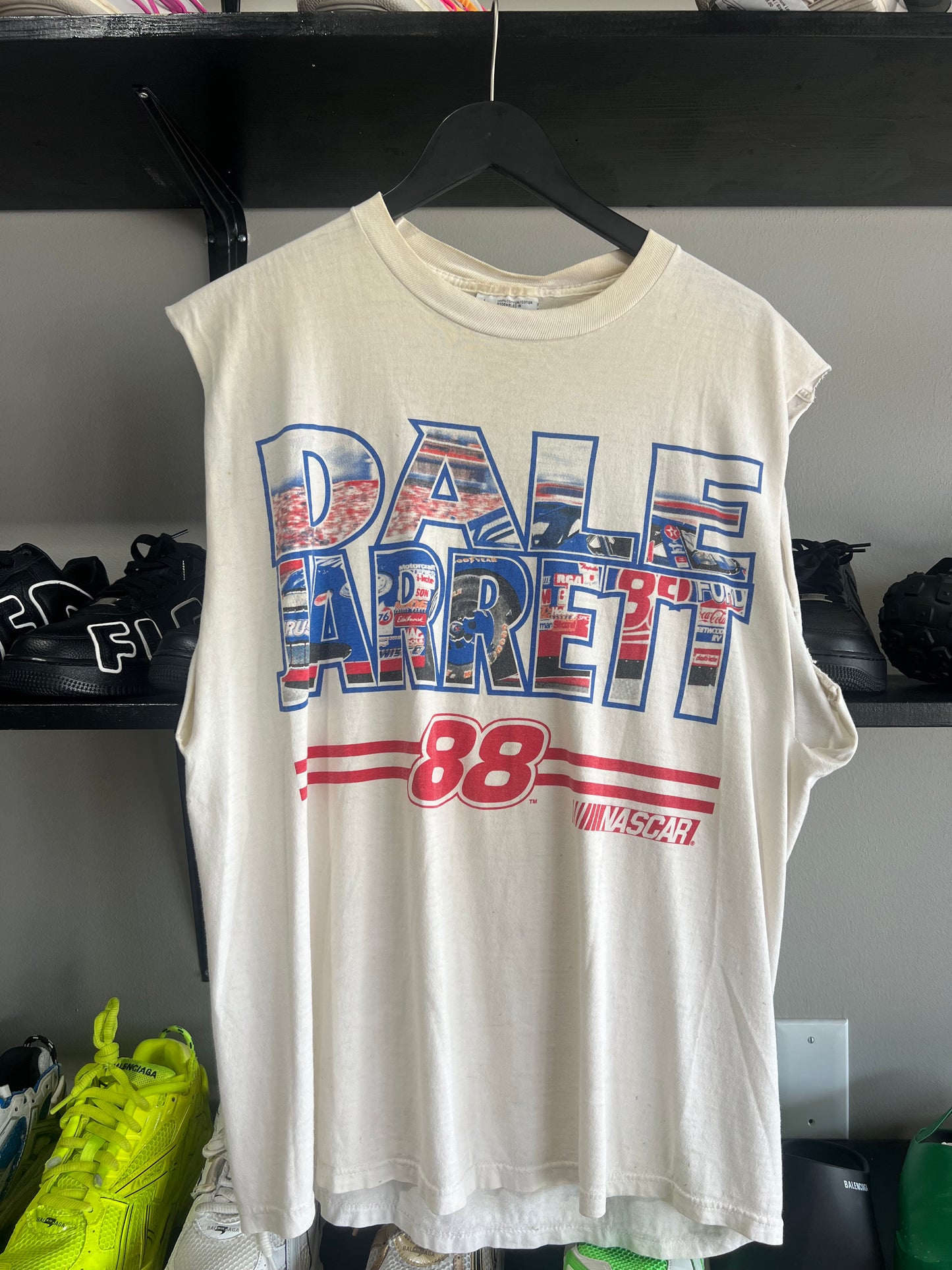 vintage dale Jarrett white cutoff