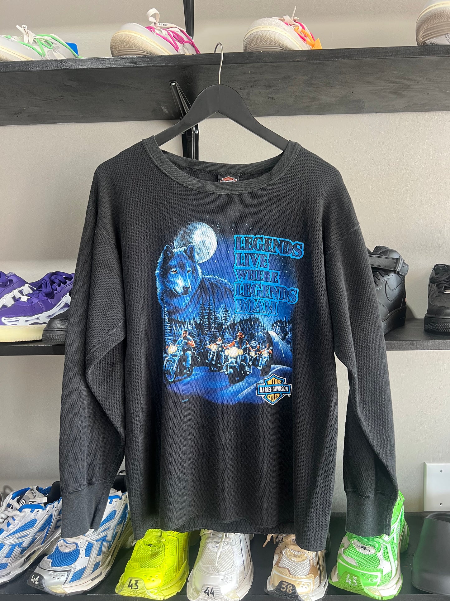 vintage Harley Davidson thermal where legends roam