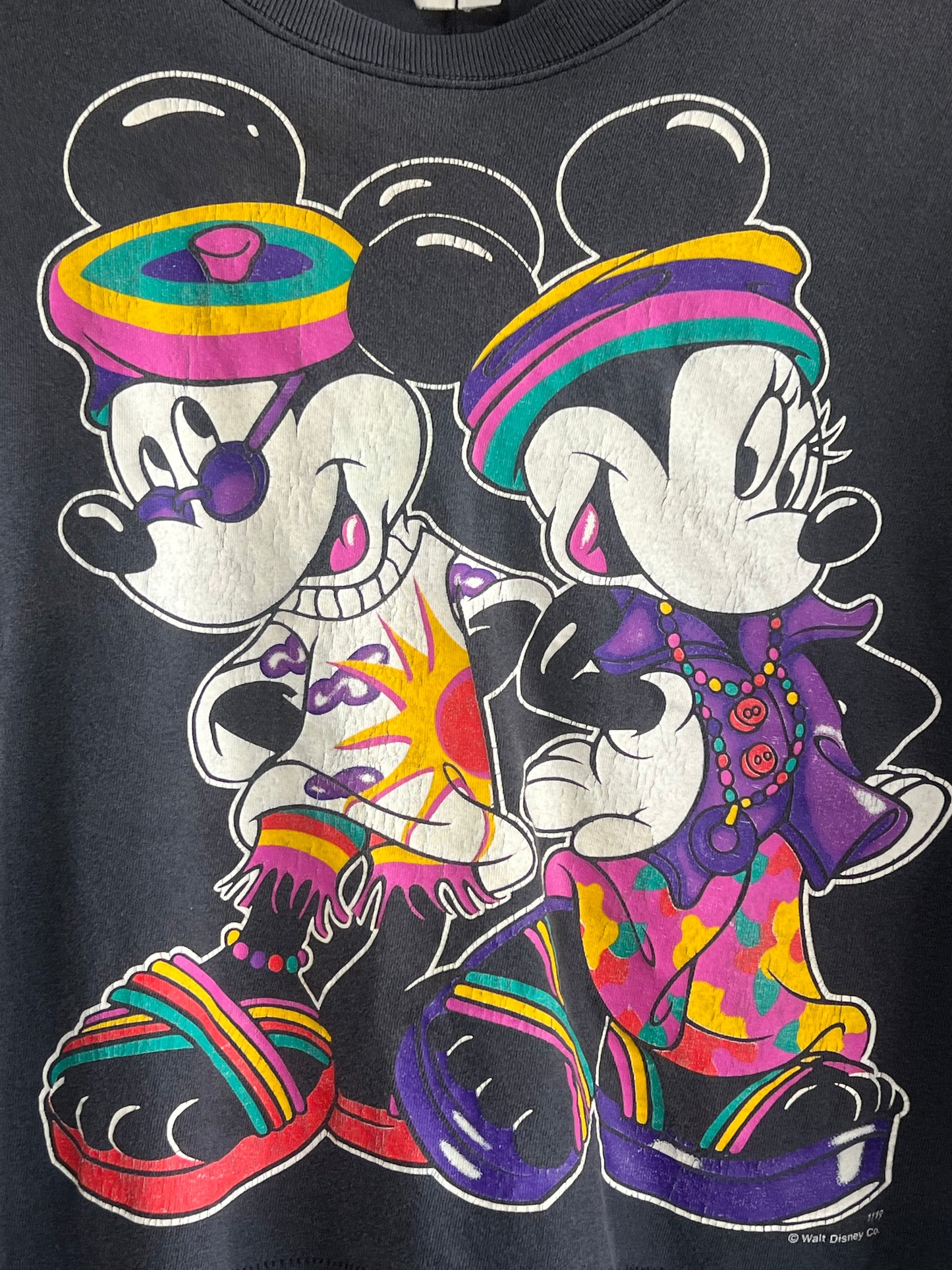 vintage cropped mickey and Minnie Mouse tee