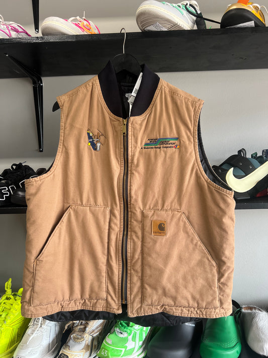 vintage carhartt eagle khaki vest