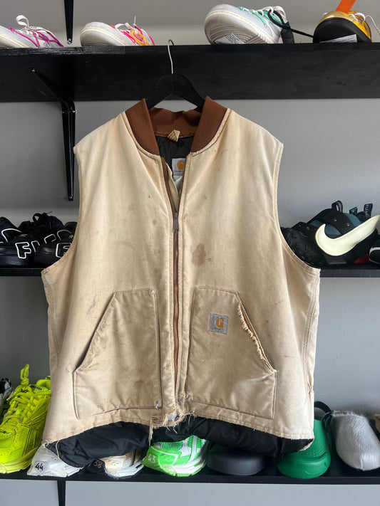 LIGHT khaki carhartt vest vintage