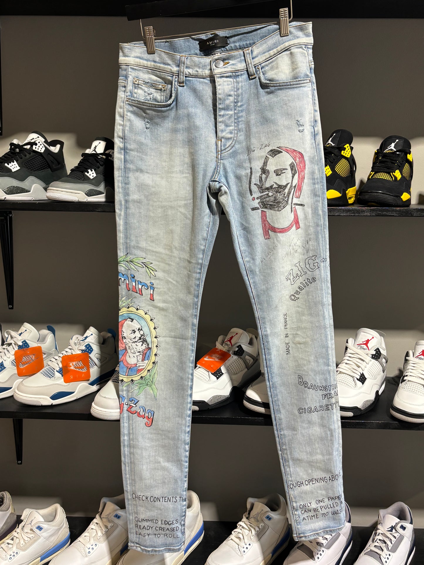 Amiri Light Wash ZigZag Denim