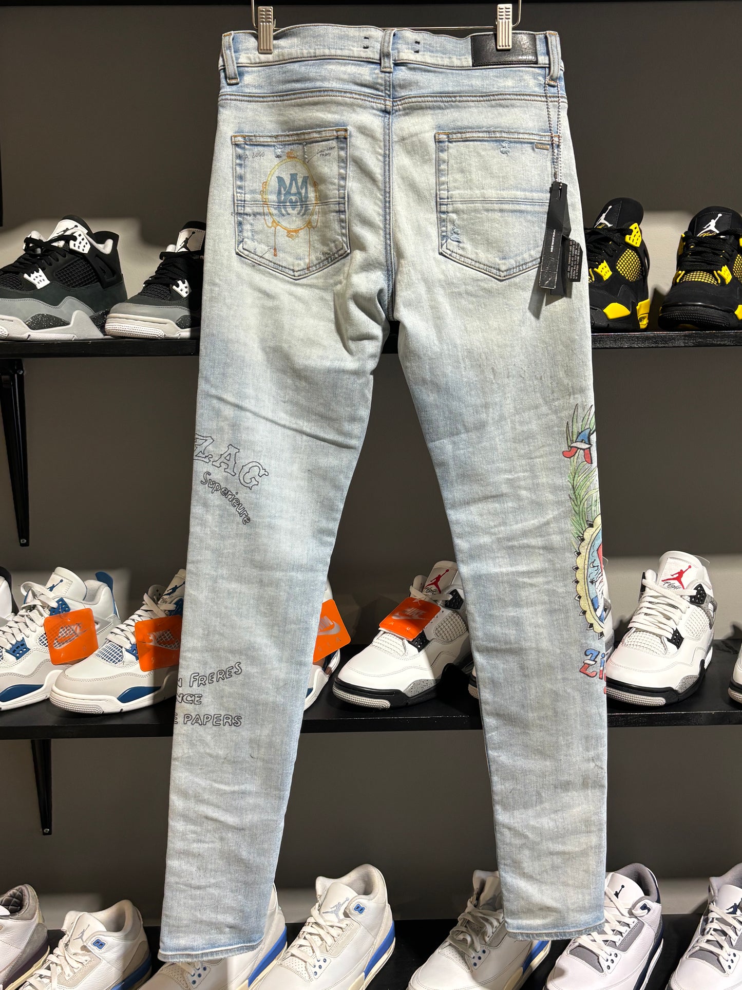 Amiri Light Wash ZigZag Denim