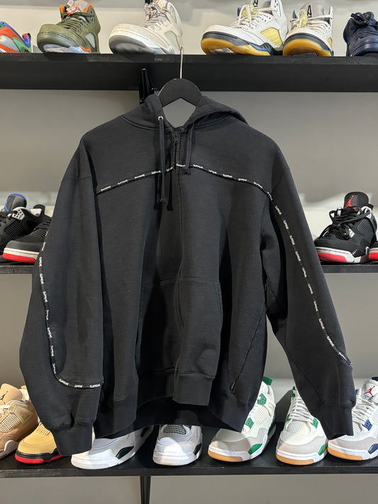 Supreme Black and White Little Spell out Zipup