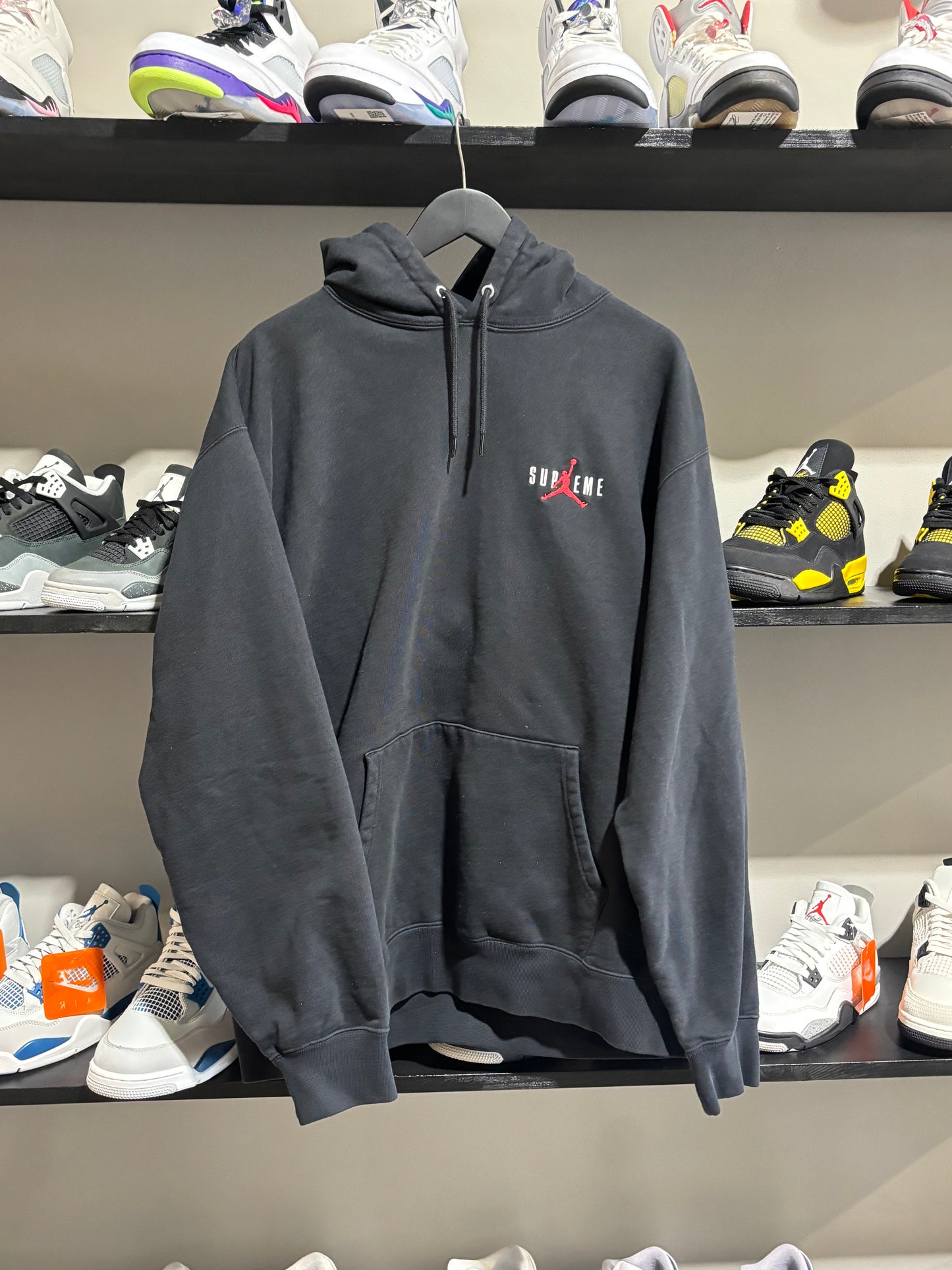 Jordan x Supreme Black Red Hoodie