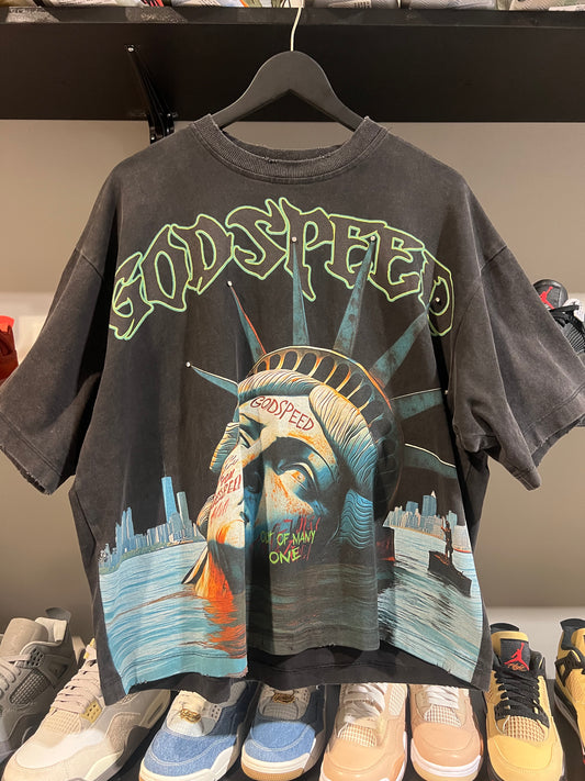 godspeed Statue of Liberty helicopter tee