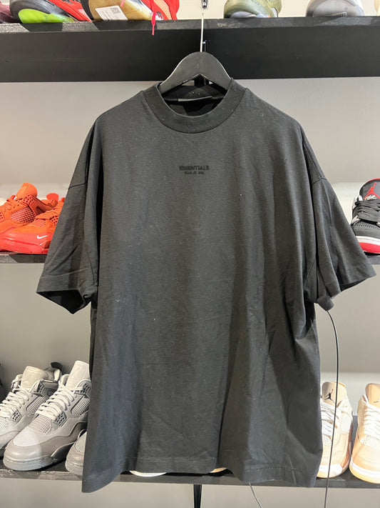 Essentials black small logo tee
