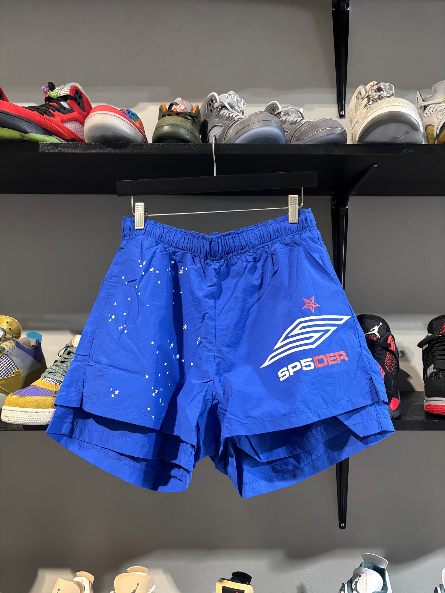 Sp5der Double Layer Shorts Blue