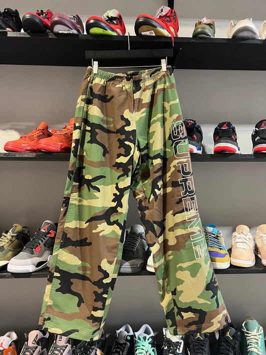 supreme embroidered ripstop track pants camo
