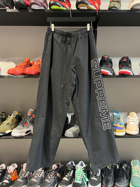 supreme embroidered ripstop track pants black
