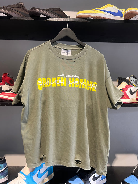Broken homme olive og tee