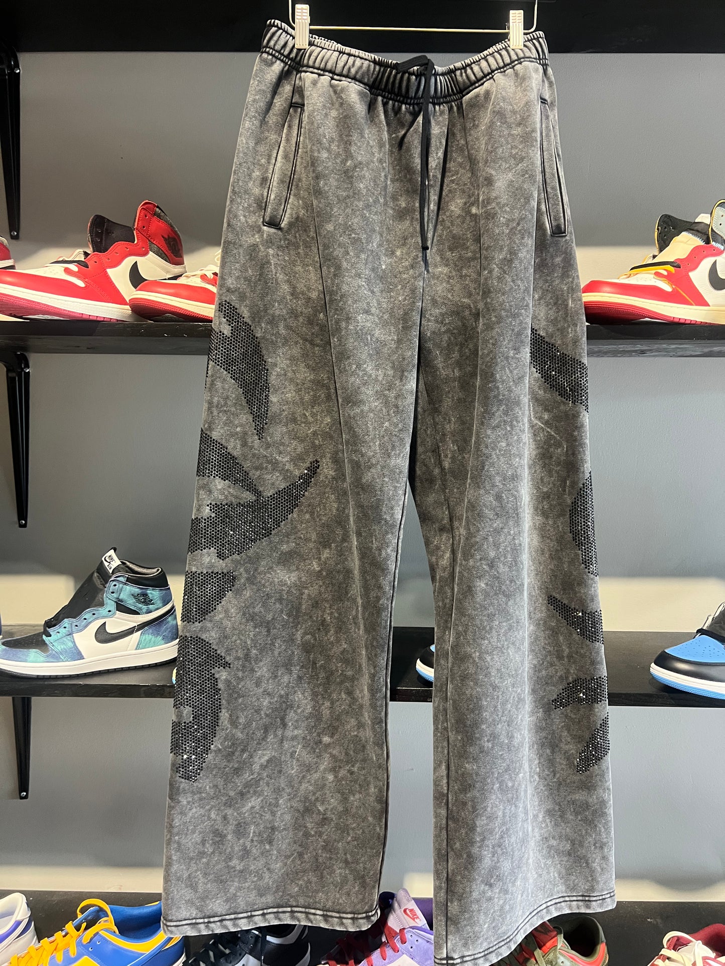 Dirty south Atl black rhinestone sweats