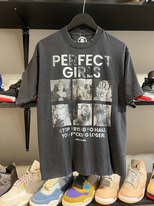 AEF perfect girls tee black mudwash