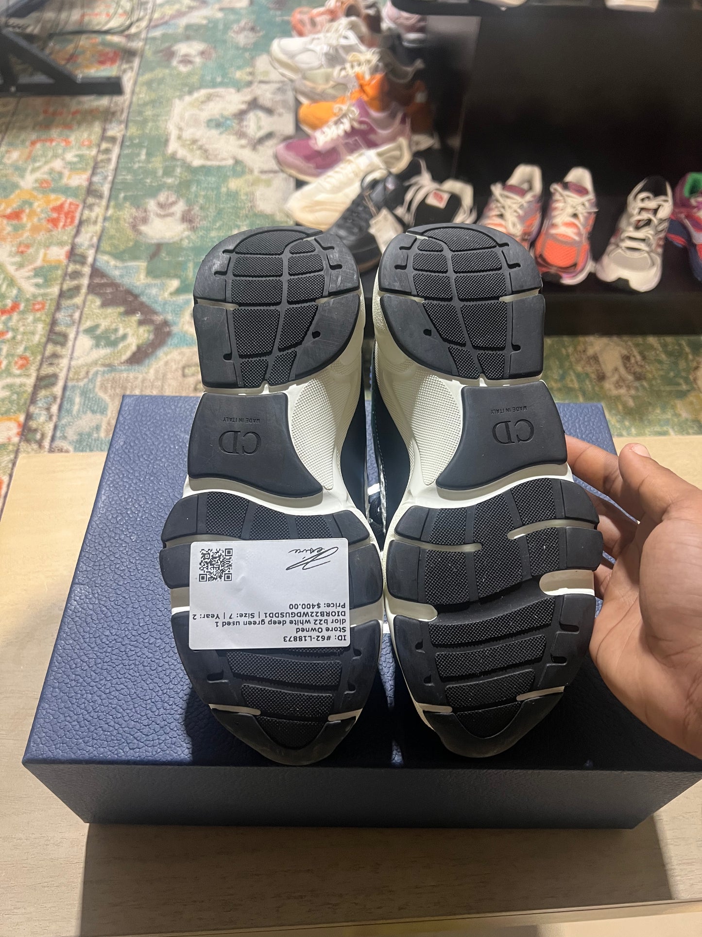 dior b22 white deep green used 1