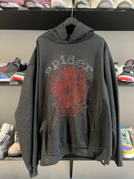 black red sp5der hoodie