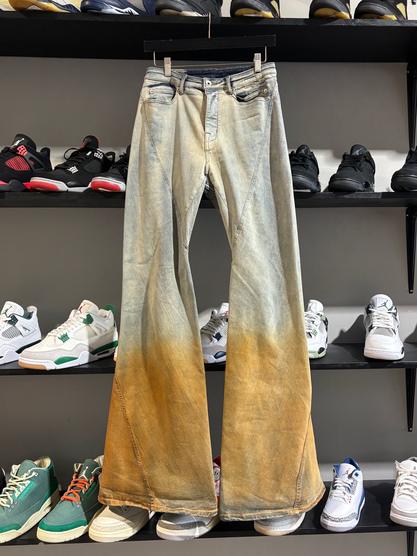 Rick Owens Lido Bias Bootcut Orange Gradient