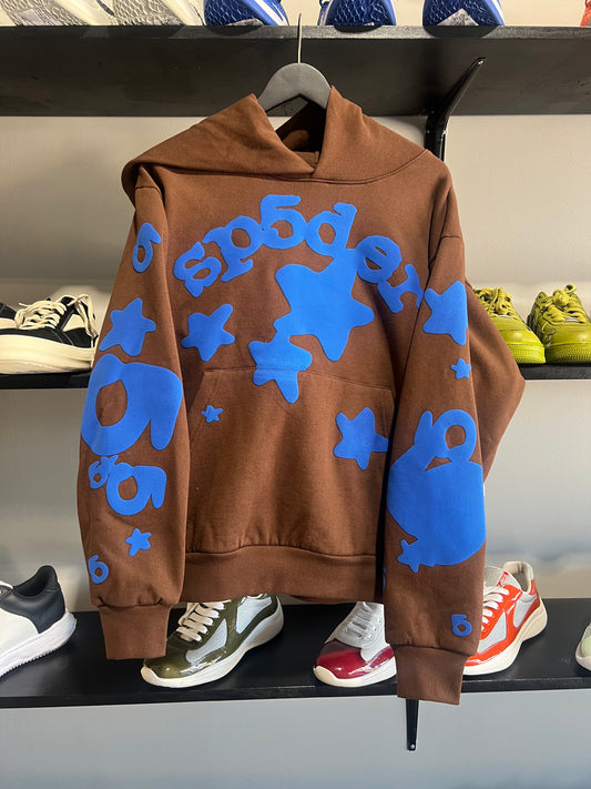 Sp5der Brown/Blue Beluga Hoodie