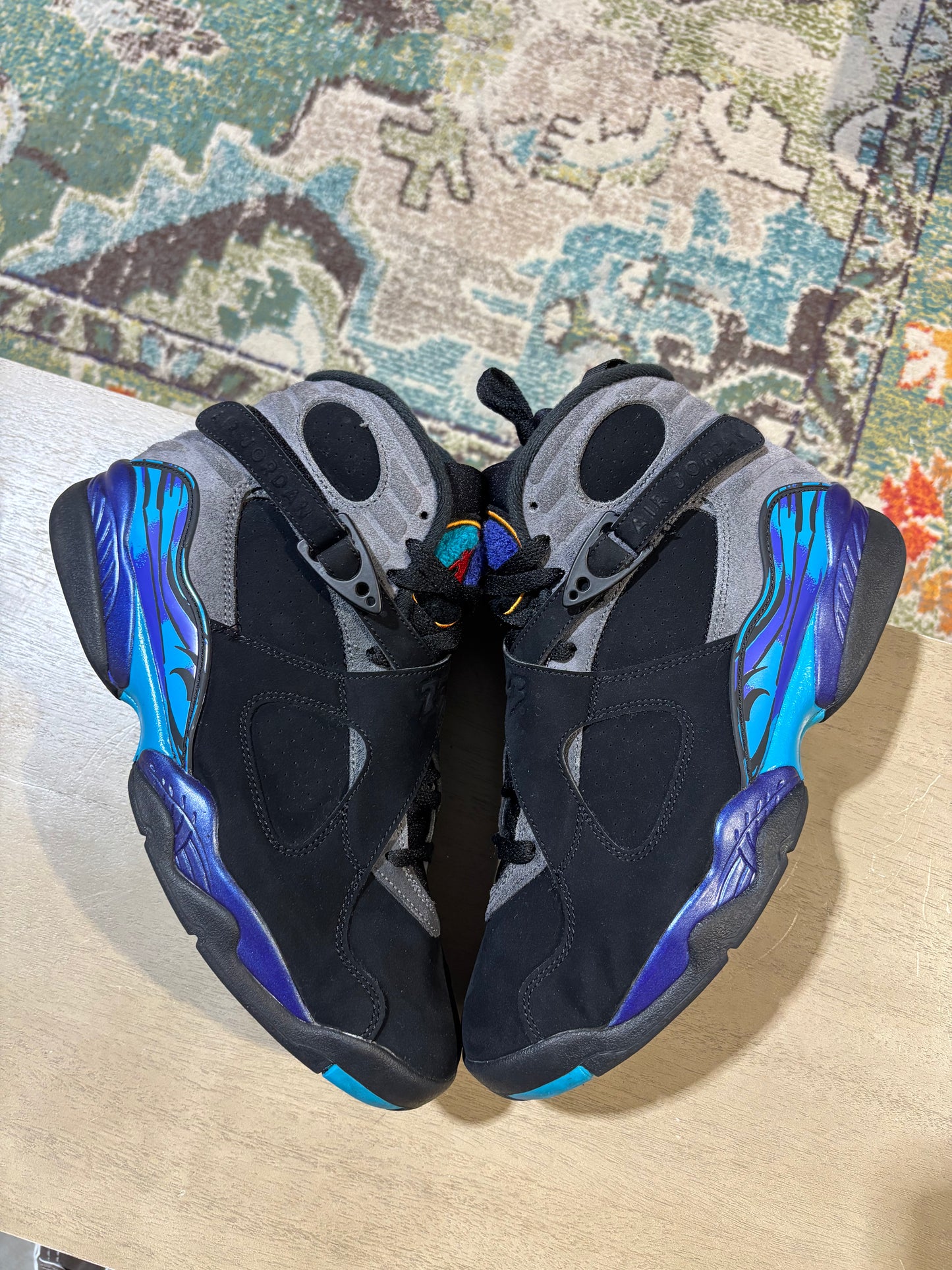 Jordan 8 aqua used NB Sz 9.5