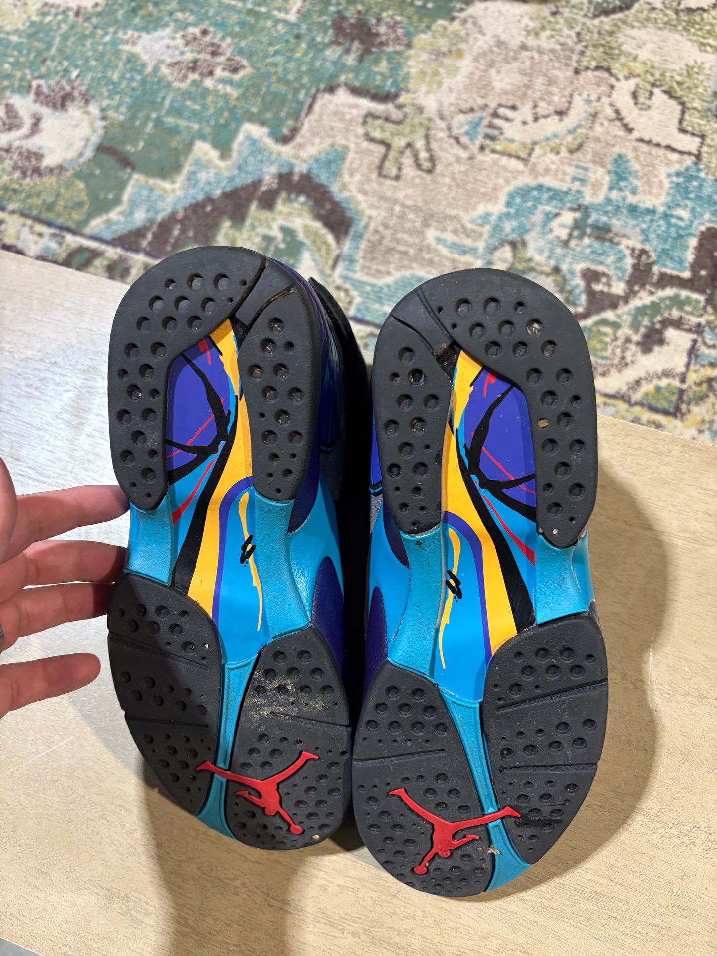 Jordan 8 aqua used NB Sz 9.5