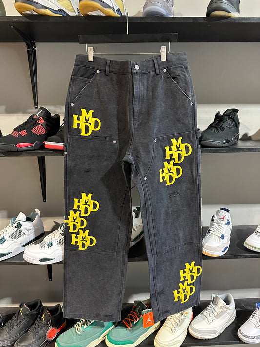 Happy Memories Dont Die Patch Knee Pants Black/Yellow