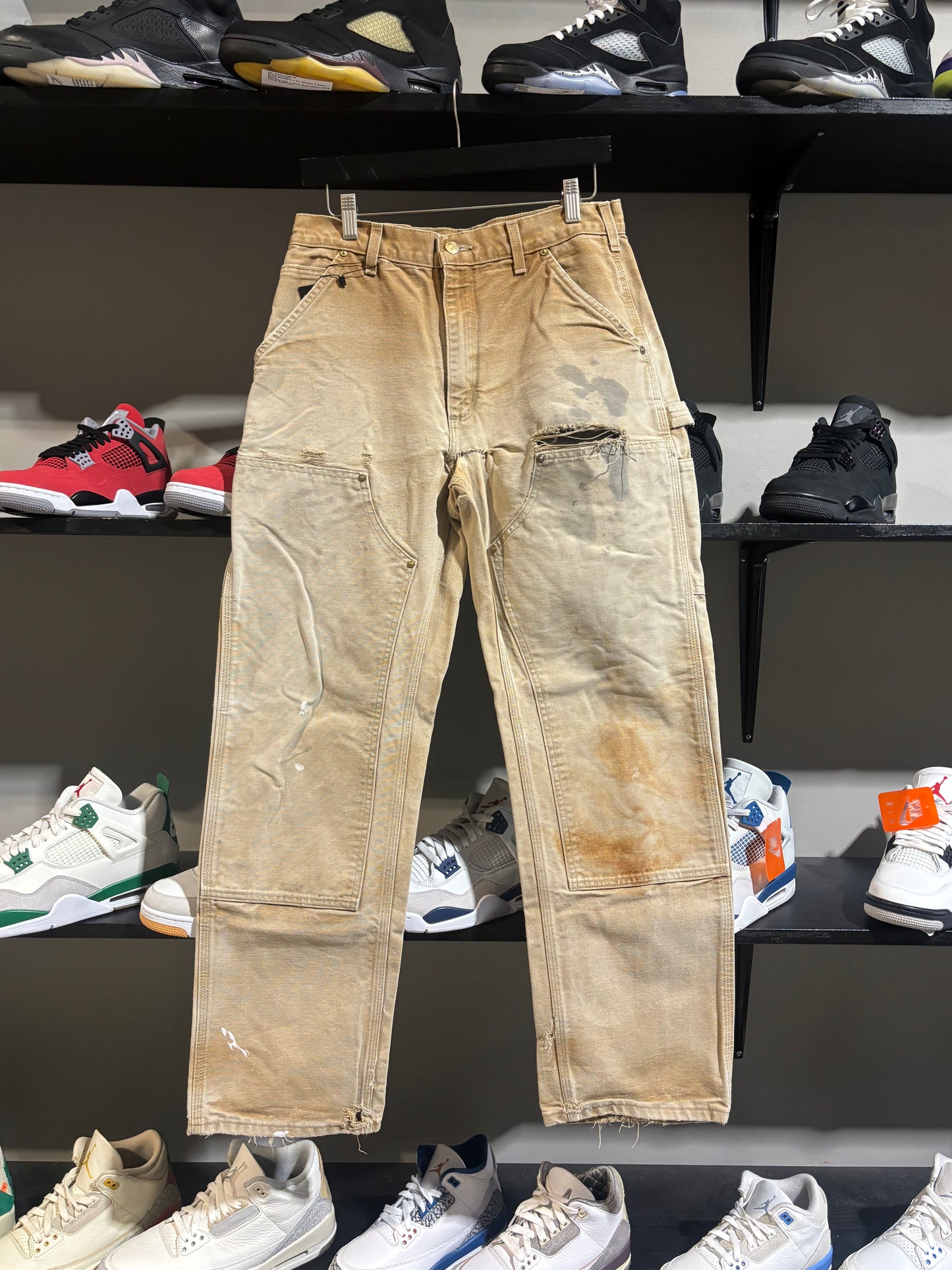 CARHARTT DISTRESSED DOUBLE KNEE KHAKI 32